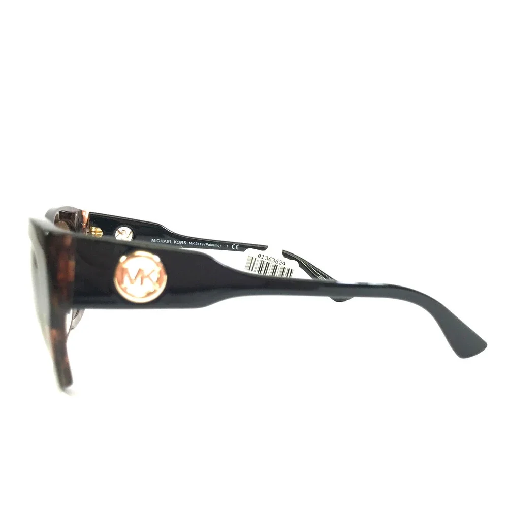 Michael Kors Sunglasses MK2119 Palermo 392273 Black Tortoise with Brown Lenses